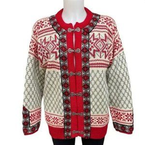 DALE OF NORWAY Vintage Wool Snow Flake Cardigan Sweater (M)